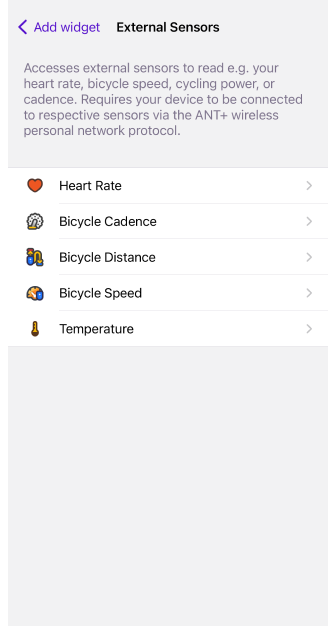 ودجات المستشعرات الخارجية iOS