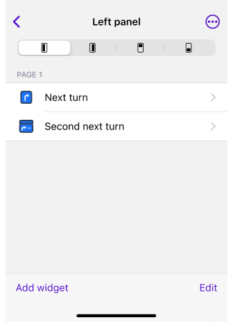 Configure screen menu