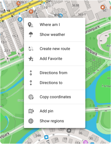 Map Context menu