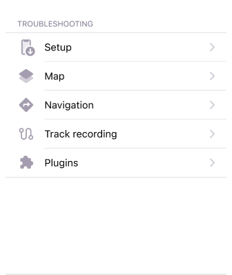 Maps menu iOS