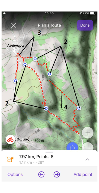 Plan a route ios-screen