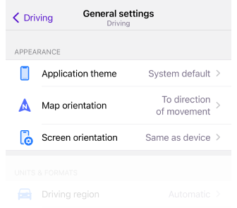 Profiles General Settings Apperance iOS