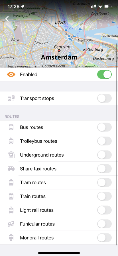 Transport routes