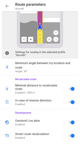Configuración de enrutamiento en línea recta Android 1