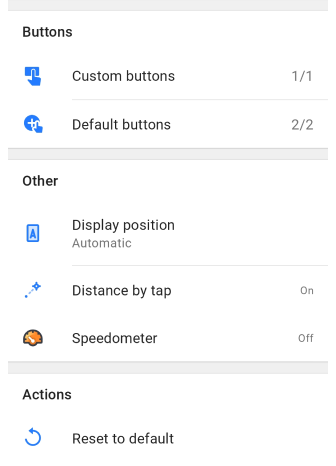 Menú de configuración de pantalla