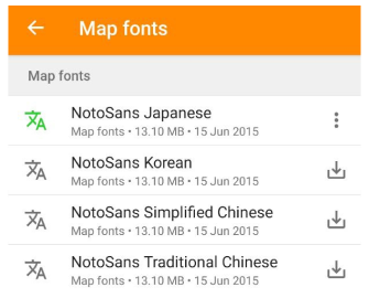 Fuentes de mapa versión Android