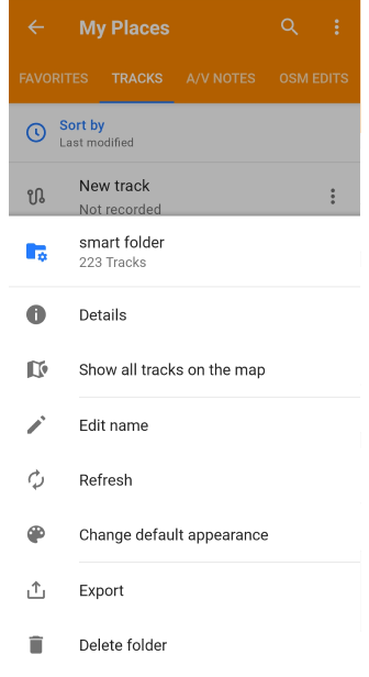 Mis lugares Gestión de carpetas inteligentes Android
