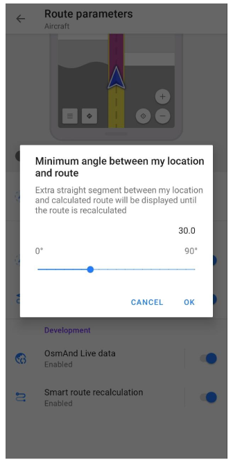 Recálculo en línea recta Android
