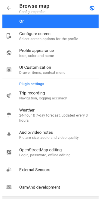 Paramètres plugin Android 2