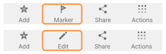 Action Ajouter Modifier un marqueur Android