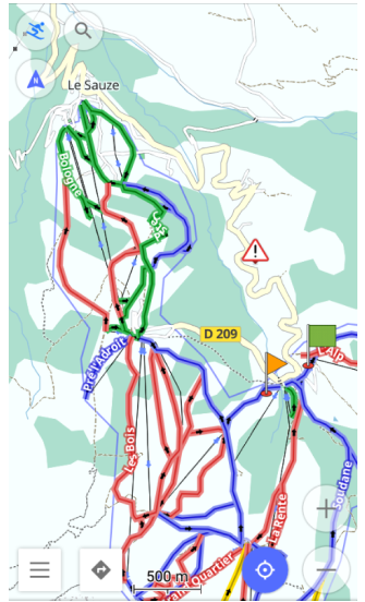 Cartes de ski sous Android
