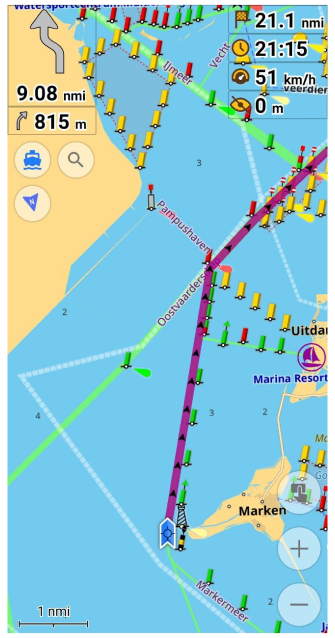 Écran de navigation en bateau Android