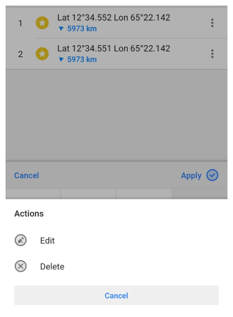 Saisie de coordonnées enregistrer un point Android 2