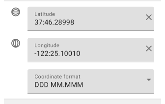 Rechercher des coordonnées Android