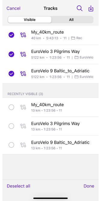 Configurer les traces de carte iOS