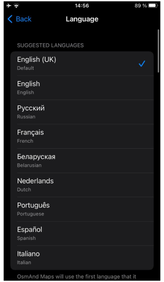 Langue des paramètres généraux iOS
