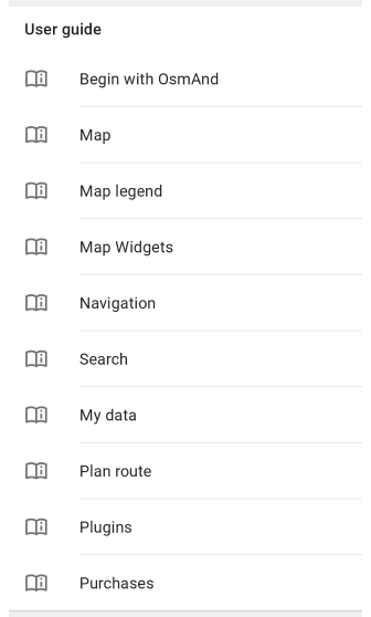 Capture d&#39;écran de l&#39;aide hors ligne Android