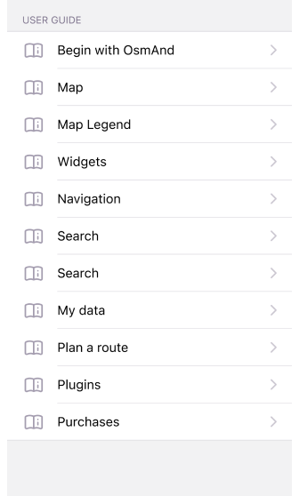 Menu Cartes iOS
