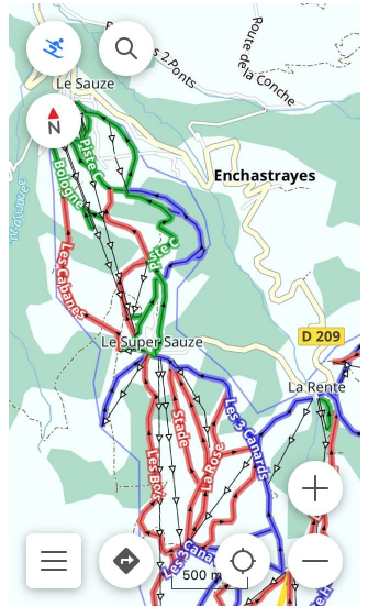 Cartes de ski sous iOS
