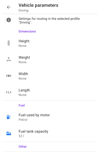 Paramètres de navigation Android