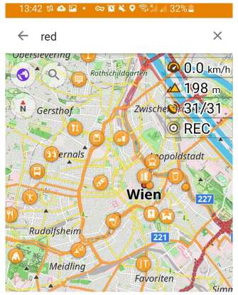 POI de recherche Android