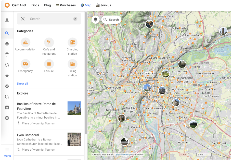 Menu de recherche