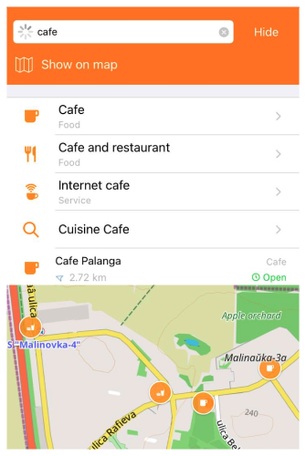 Rechercher et afficher les POI iOS