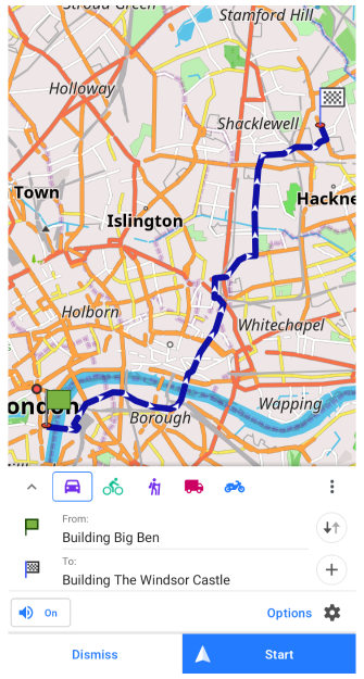 Démarrer la navigation Android