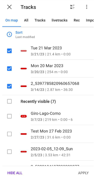 Configurer les traces de carte Android