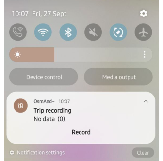 Notification d&#39;enregistrement de trajets