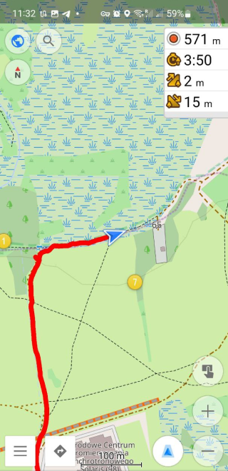 Trajet enregistré dans Android