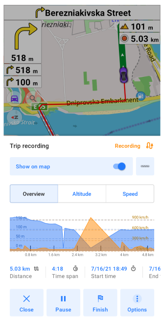Aperçu de l&#39;enregistrement de voyage Android