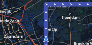 flèches de virage ios carte