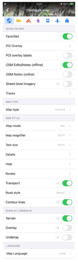 Configura mappa iOS