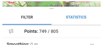Numeri di punti filtro GPS Android