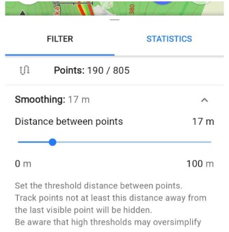 Numeri di smoothing filtro GPS Android