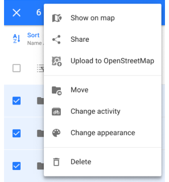 Funzione di ordinamento delle tracce I miei luoghi Android
