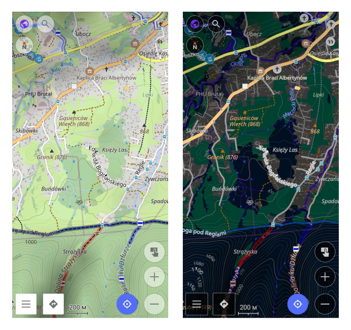 Stile mappa vista Touring