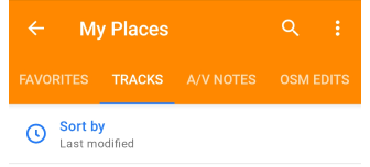 Funzione di ricerca delle tracce I miei luoghi Android
