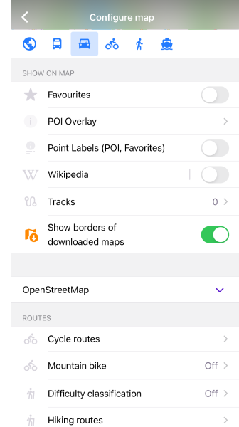 Profili Configura mappa Impostazioni iOS