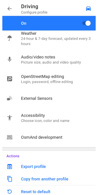 Impostazioni Profili Android