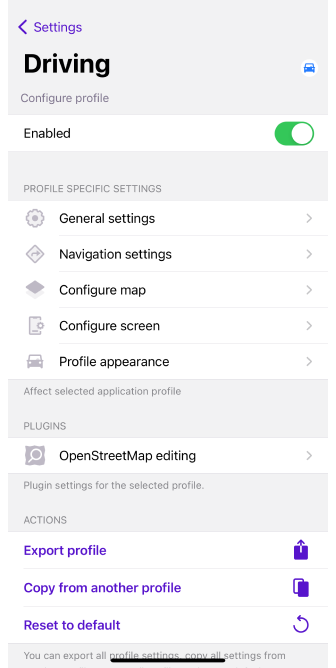 Impostazioni Profili iOS