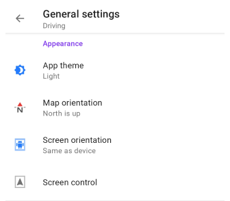 Aspetto Impostazioni generali profili Android