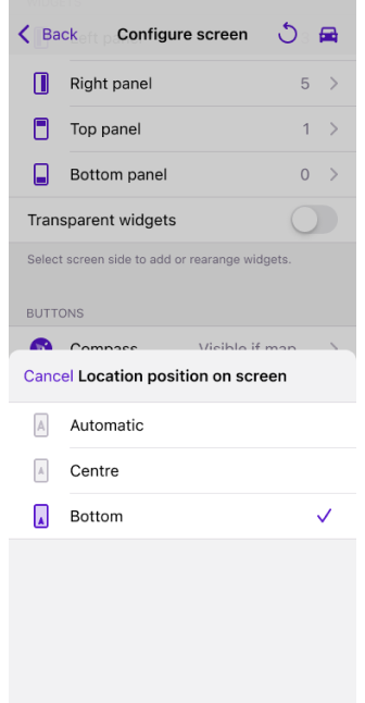 Posizione di visualizzazione Android