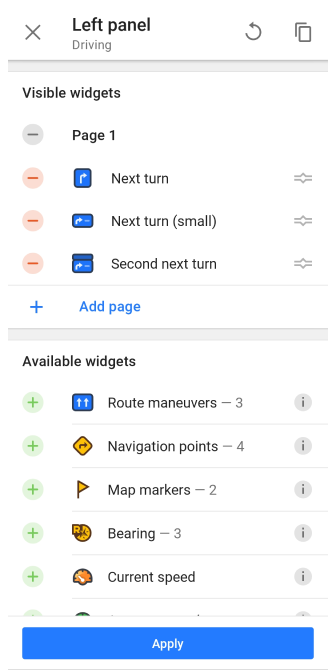 Menu konfiguracji ekranu