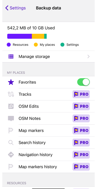 Akcje ulubionych iOS