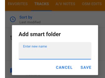 Moje miejsca ślady funkcja sortowania Android