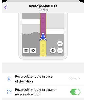 Ustawienia nawigacji iOS