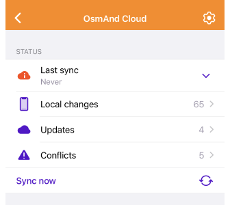 Alterações OsmAnd Cloud