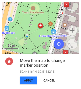 Eylem Konumu Değiştir Kullanıcı Arayüzü Android